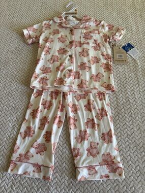 BearPaw Kids Pink Teddy Pajama Set - Short Sleeve Top & Pants Size 4T NWT